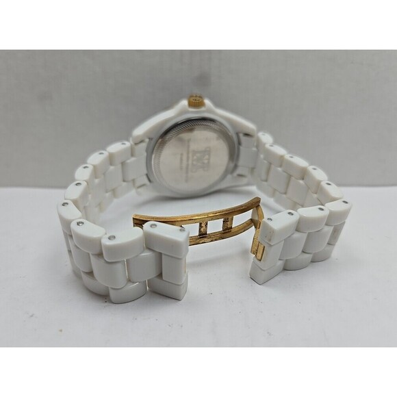 Met Museum Of Art Bleu Celeste Floral White Link Bracelet Watch New Battery main image 10